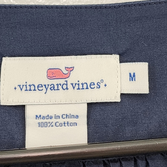 Vineyard Vines Women's Navy Cotton V Neck Shift Mini Dress Sz M - Picture 6 of 7